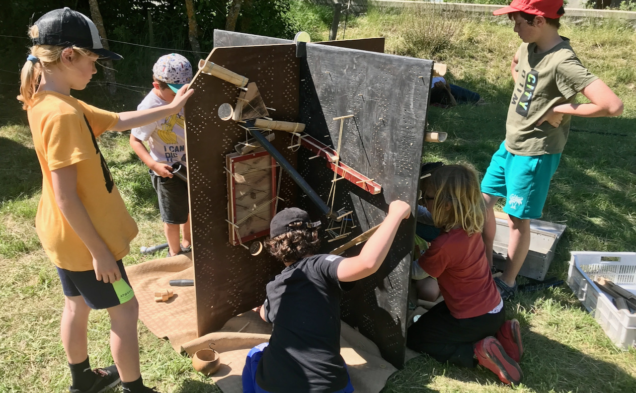 Circuit de bille en bois original